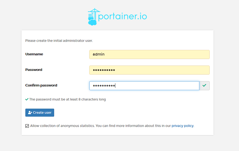 Screenshot from Manage Container With Portainer