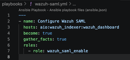 ansible playbook for setup sso