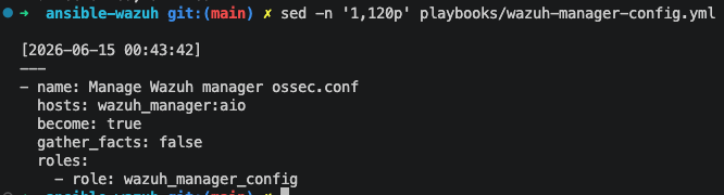 Screenshot from Wazuh Ansible Series Part 3: Managing Wazuh Manager Configuration with Ansible