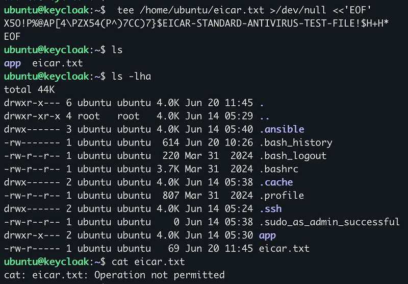 Screenshot from Wazuh Ansible Series Part 7: Real-Time Malware Blocking with ClamAV On-Access